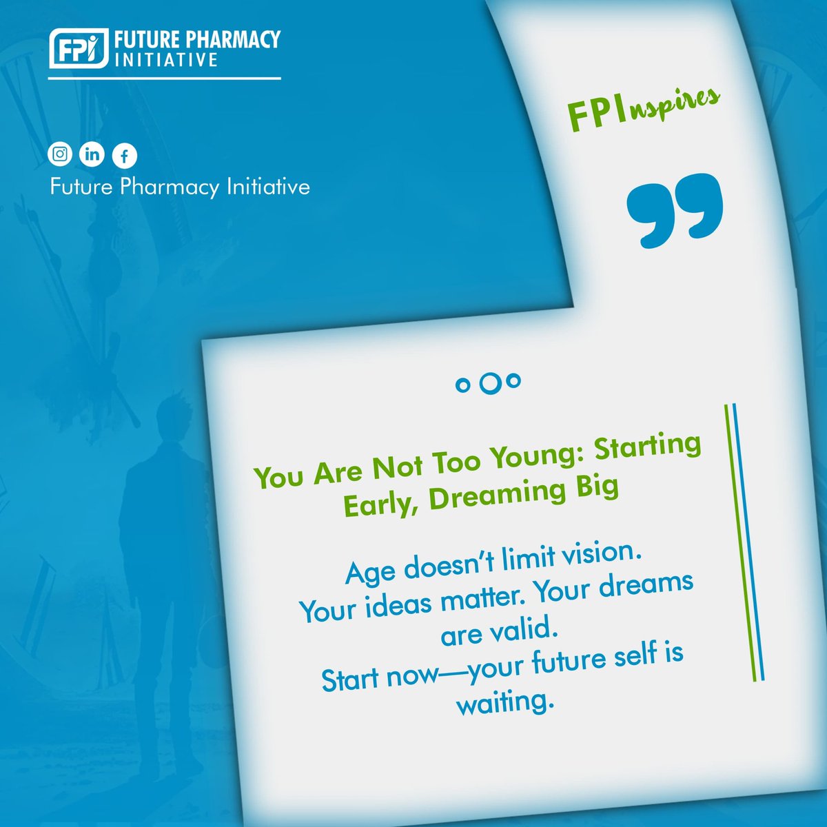 TheFPInitiative's tweet photo. You're never too young to chase big dreams.🌱💡
Start small, think bold, and take that first step today, your future self will thank you.

#FPIInspires #FuturePharmacyInitiative #StartYoung #PharmacyMotivation #FutureStartsNow #PharmacyInspiration #BuildTheFuture https://t.co/Hxc3Sc4cV6