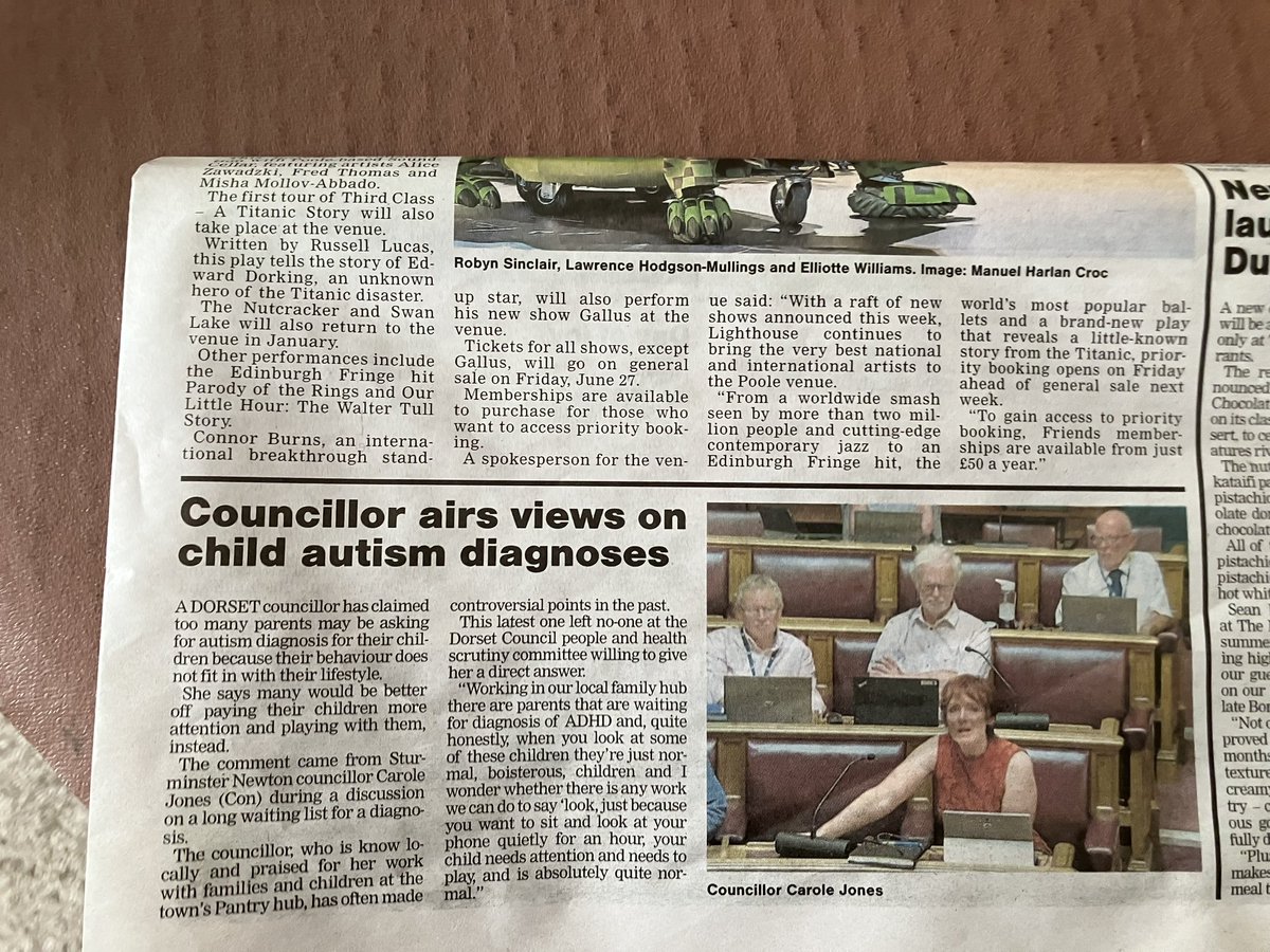 This Dorset Councillor certainly needs training in Autism Awareness. Can’t believe a paid member of the council would be so ill informed and to generalise!!