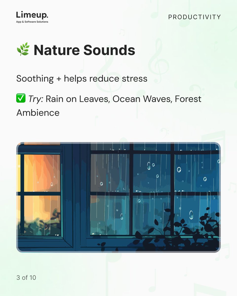 limeup_io's tweet image. Need to focus? Try music 🎧
From classical to lo-fi to nature sounds — the right playlist can turn chaos into concentration.
Which one gets you in the zone?👇

#MusicForWork #DeepFocus #ProductivityTips #FocusMusic #Limeup