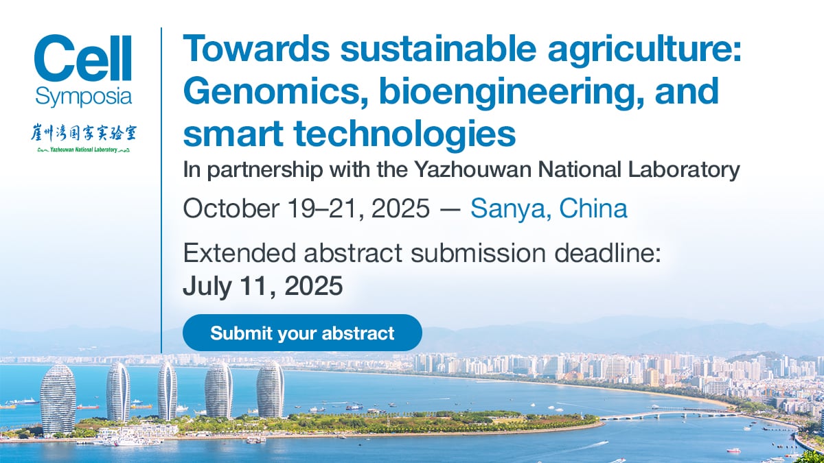 Join global leaders at Cell Symposia: Towards Sustainable Agriculture, Oct 19–21, 2025 in Sanya, China. Explore breakthroughs in genomics, bioengineering &amp; agri-tech.
Extended abstract deadline: July 11
hubs.li/Q03t70Z30
#AgTech #SustainableAgriculture #CSSustainAgri2025