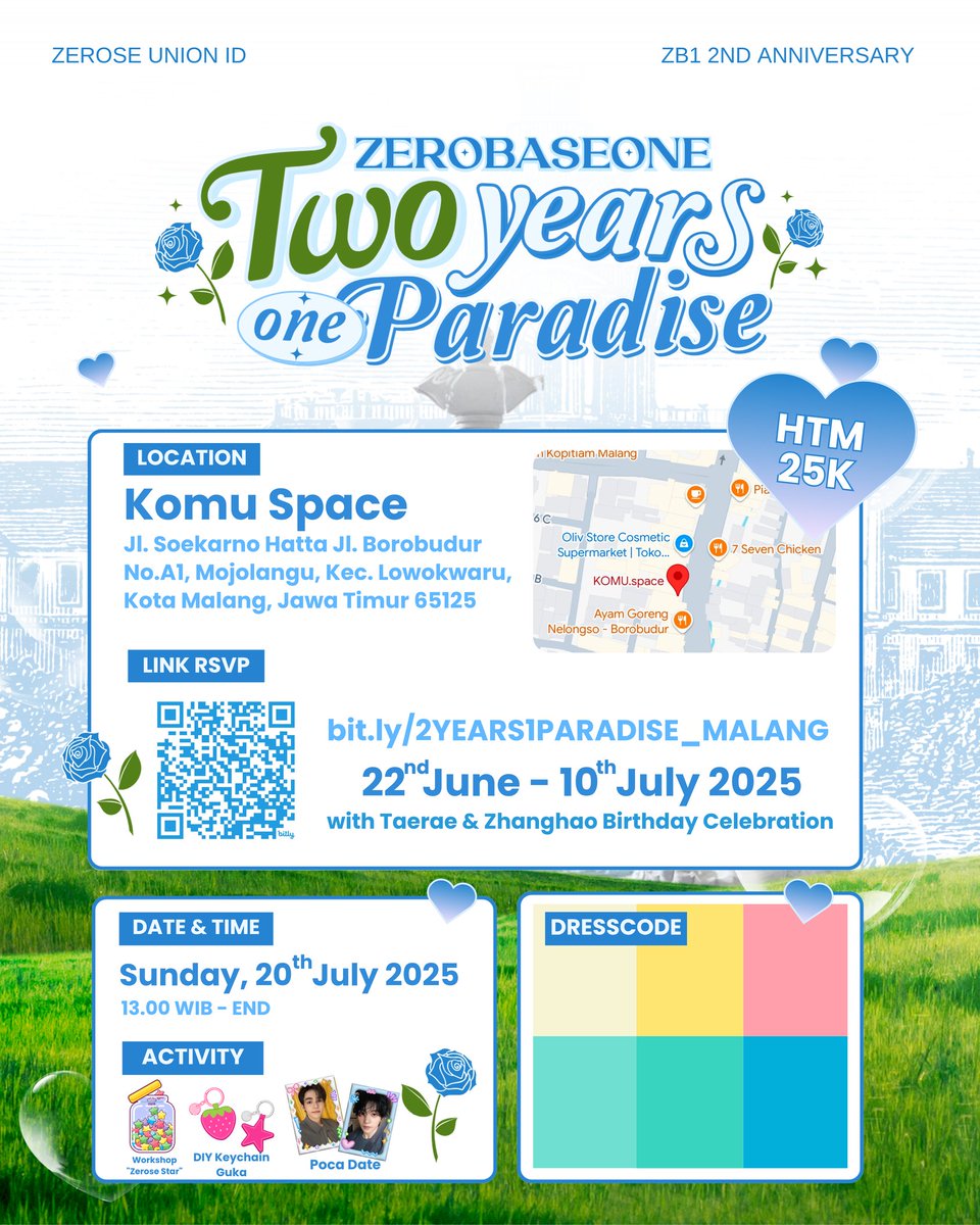 zerosemalang_'s tweet photo. ZEROBASEONE Two Years, One Paradise - MALANG 
🎊 Special Event for ZB1's 2nd Anniversary 🎊

Come join us
📆 : Sunday, 20th July 2025
📍 : Komu Space
🕐 : 13.00 - end
💰 : 25k 
🔗 : https://t.co/A5IJV2g0aR

#ZEROBASEONE #ZB1 #ZEROSE #ZB1TwoYearsOneParadise
Event by @zerosemalang_ https://t.co/YoqqBPSBHf