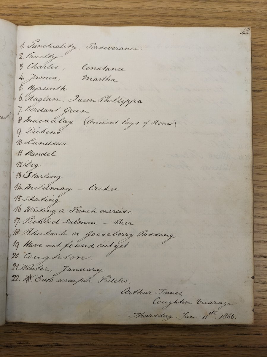 In the mid 1860s, a young Octavia Farmbrough started a curious scrapbook project. She'd ask local people questions, and record their responses. We're very lucky to have her scrapbook today in our archive!

Here are her questions, and just a few of the answers.