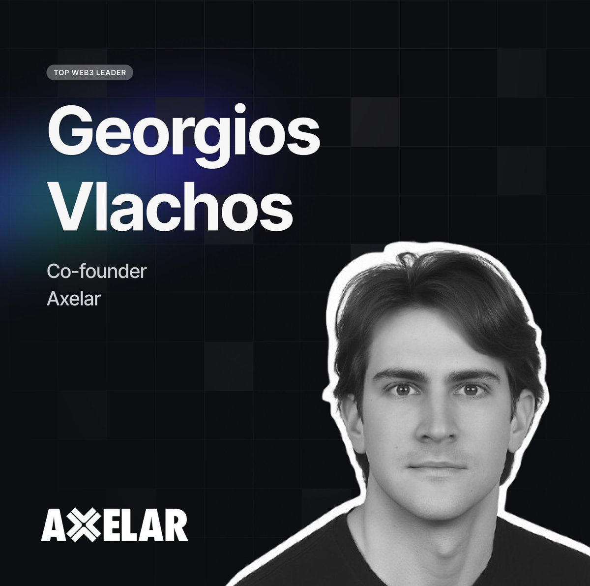 Georgios Vlachos is the co-founder of @axelar , the leading cross-chain  communication network built to scale the multichain future. A former  engineer at the #Algorand Foundation and MIT graduate, Vlachos helped  architect #