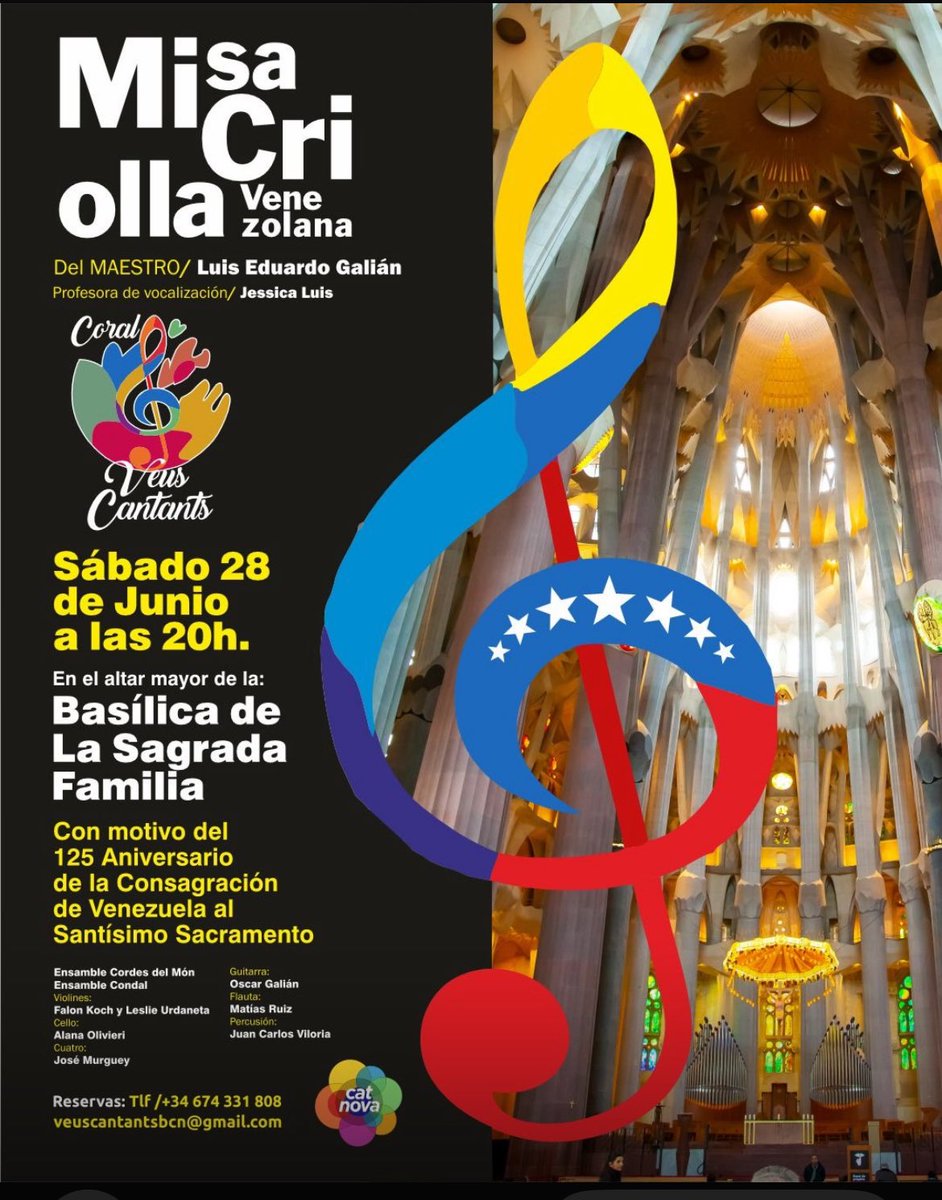 hispaven's tweet photo. La Asoc Voces del Mundo nos informa que la misa se hará en conmemoración del 125 Aniv de la consagración de Venezuela al Santísimo Sacramento.

Si quieres asistir llega más temprano a la Basílica y haces la cola de acceso (portal del Nacimiento); quedan algunas plazas: https://t.co/HFNIl6ZFdH