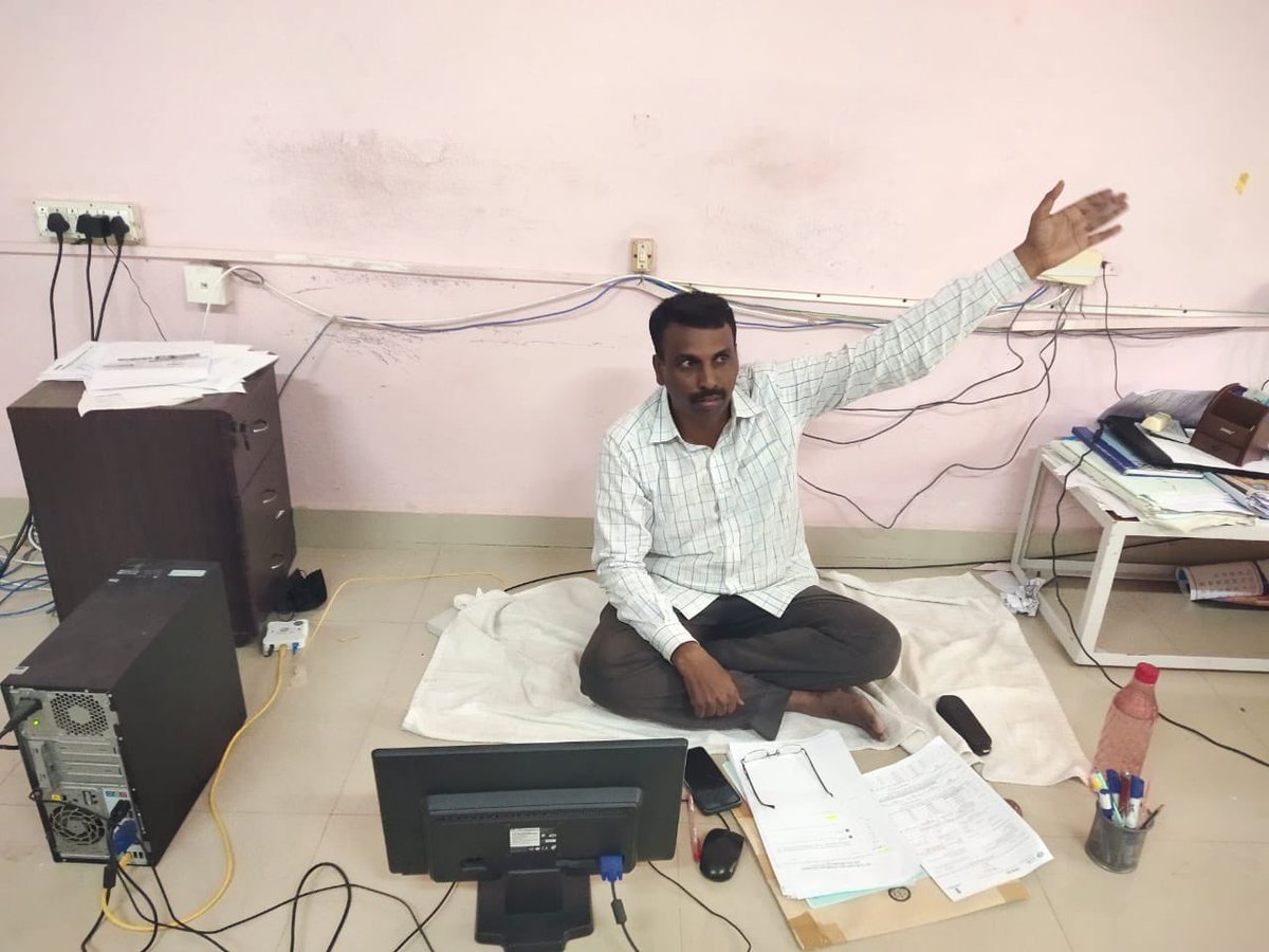 #Casteism At SV Veterinary University’s Dairy Tech College in Andhra Pradesh, Dalit Assistant Professor Dr. Ravi faces caste discrimination. The principal allegedly removed chairs from his office, forcing him to work while sitting on the floor. This is institutional humiliation.