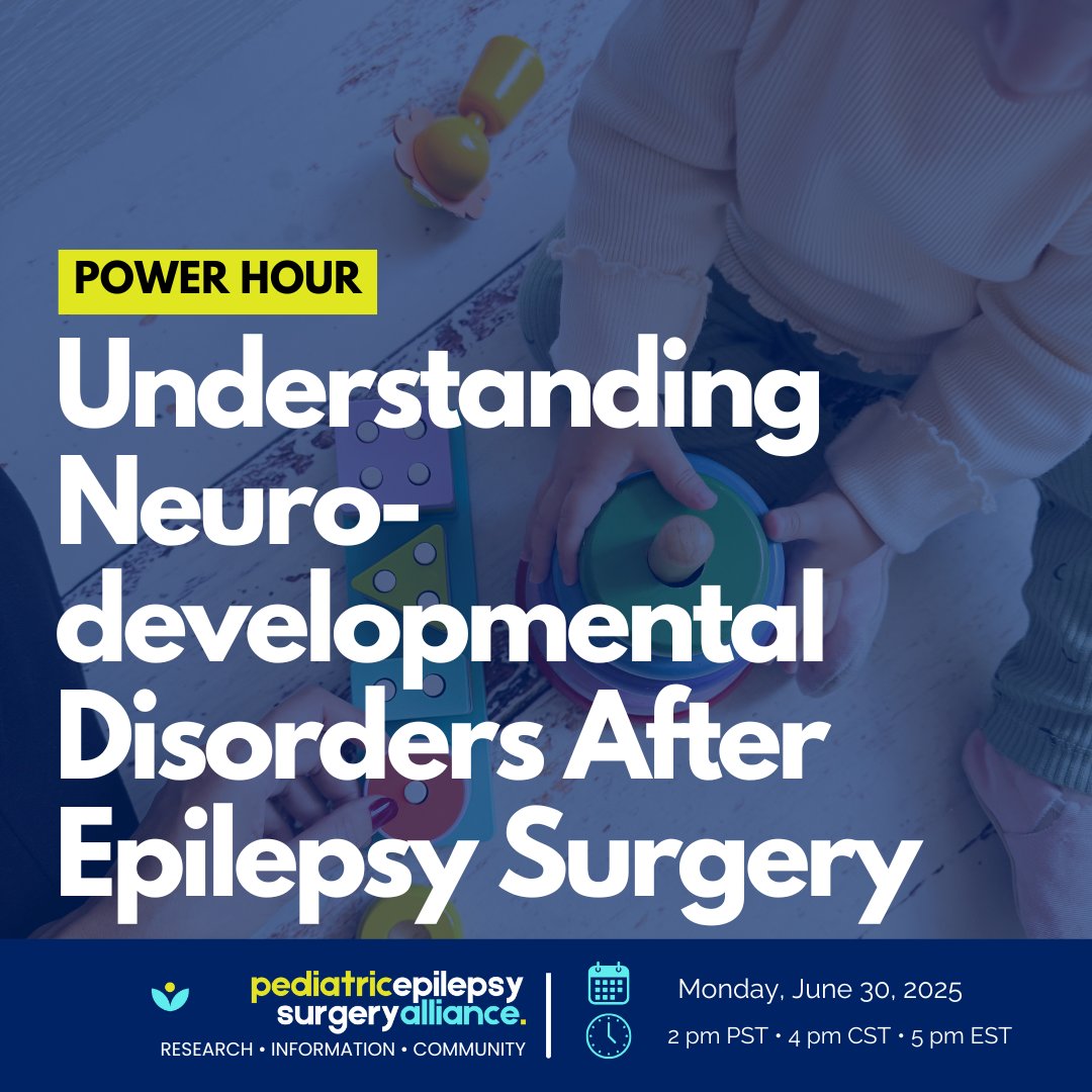 PESAlliance's tweet image. Many children with drug-resistant epilepsy also have learning, behavior, or attention challenges, but families are often left wondering what’s going on or how to get help. Our next Power Hour is all about neurodevelopmental disorders. Register here: ow.ly/pCJ450W7OR2