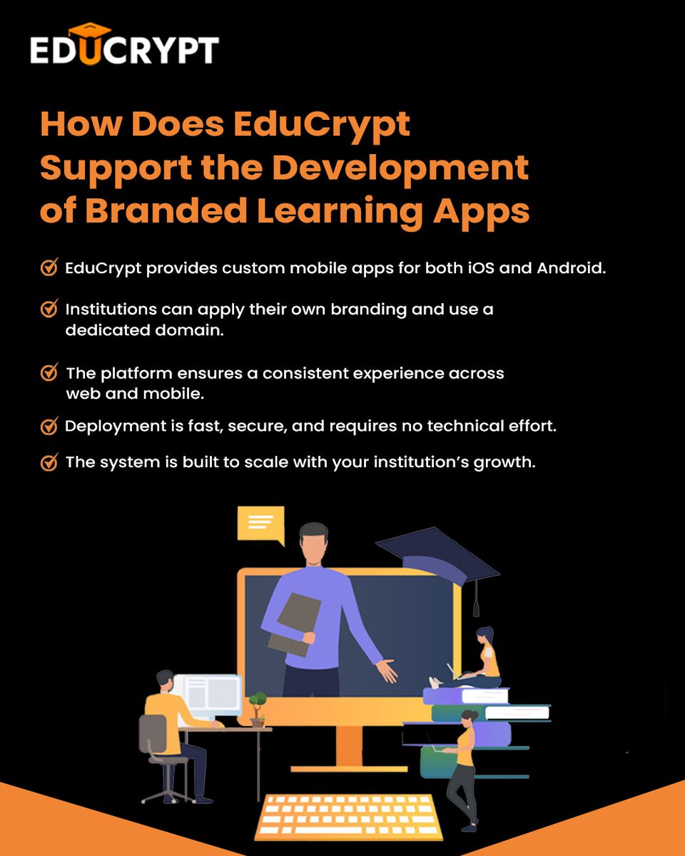 educrypt_ai's tweet image. Build your own branded learning app effortlessly with EduCrypt - fast, secure, and fully customizable for your institution’s growth.

#EduCrypt #BrandedLearningApp #elearningsolutions
#EducationTechnology #customlearningapp
#DigitalEducation #OnlineTeachingTools #EdTech