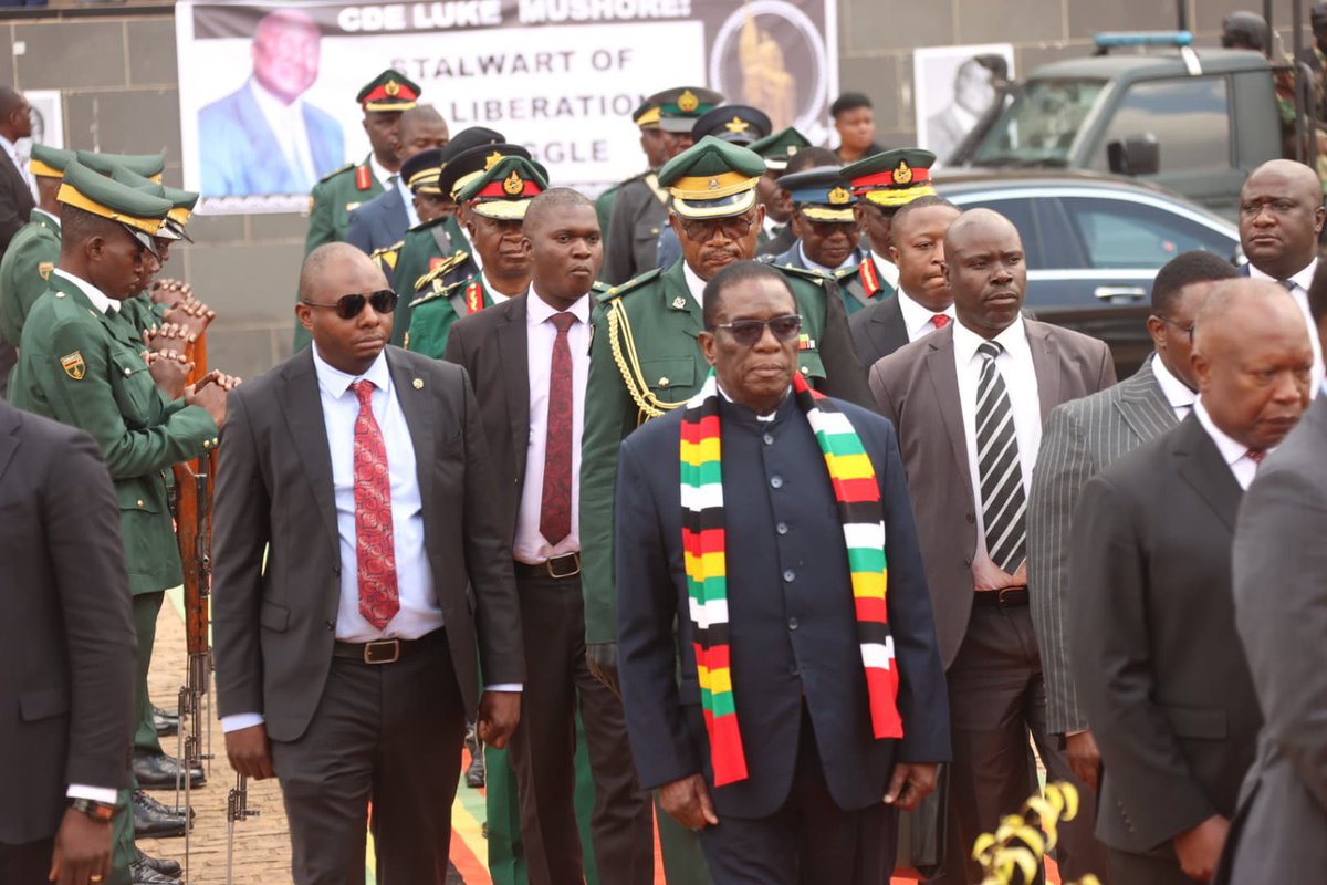 His Excellency, the President <a href="/edmnangagwa/">President of Zimbabwe</a> presides over the burial of National Hero, Cde Luke Mushore whose Chimurenga name was Cde Dick Joboringo. He said the nation has lost an honest, dependable cadre and a pillar of the struggle for Zimbabwe who diligently served the Party