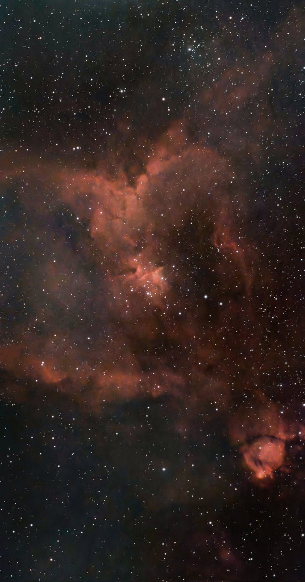 The Heart Nebula IC 1805 and the fish head nebula, NGC 896 (lower left)

The nebula is 7500 light years away, covering an area more than 4 times that of a full moon and is found in the constellation of Cassiopeia

<a href="/dwarf_lab33747/">DWARFLAB</a> #dwarf3 #Astrophotography