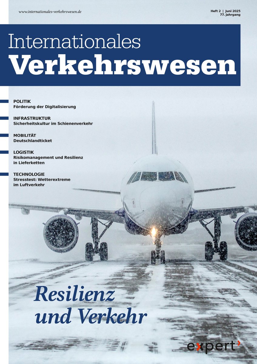 Die neue Ausgabe unserer #Zeitschrift "Internationales Verkehrswesen" Heft 77/2 (Juni 2025) ist erschienen! Mehr dazu gibt es hier 👇 
elibrary.narr.digital/journal/iv/202…

#expertverlag #Verkehrswesen #Logistik #Mobilität #Verkehr #Resilienz #Wetterextreme #Luftverkehr