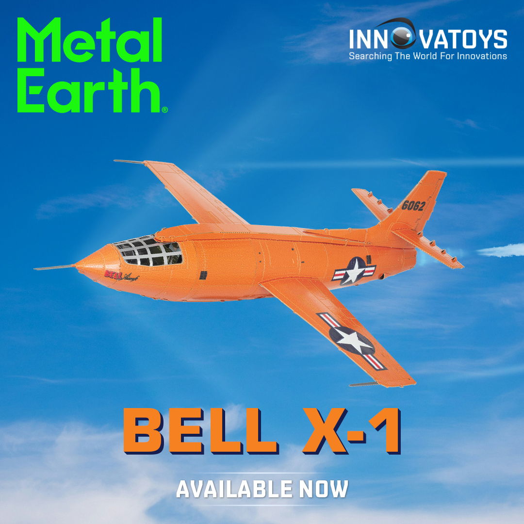 Innovatoys's tweet photo. ❗ NEW ❗
On 14 Oct 1947, the Bell® X-1 rocket powered experimental aircraft, piloted by the legendary test pilot, Chuck Yeager, became the first airplane to fly faster than the speed of sound. 

$18.95 / Free Shipping on all U.S. orders.

Visit https://t.co/g9W4zl2guI https://t.co/aVC0Wpcm1l