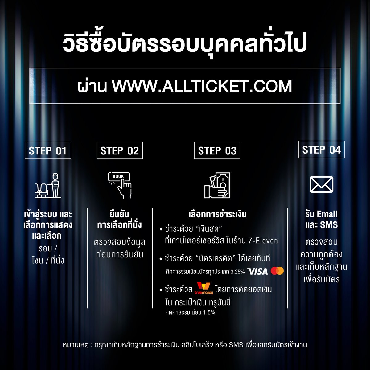 💚 วิธีซื้อบัตรการแสดงรอบบุคคลทั่วไป (𝐆𝐞𝐧𝐞𝐫𝐚𝐥 𝐒𝐚𝐥𝐞) 💚
⠀
𝟐𝟎𝟐𝟓 𝐍𝐂𝐓 𝐃𝐑𝐄𝐀𝐌 𝐓𝐎𝐔𝐑 <𝐓𝐇𝐄 𝐃𝐑𝐄𝐀𝐌 𝐒𝐇𝐎𝐖 𝟒 : 𝐃𝐑𝐄𝐀𝐌 𝐓𝐇𝐄 𝐅𝐔𝐓𝐔𝐑𝐄> 𝐢𝐧 𝐁𝐀𝐍𝐆𝐊𝐎𝐊
⠀
🏎️ 𝟐 รอบการแสดง :
⠀
⠀⠀𝟏𝟔 สิงหาคม 𝟐𝟎𝟐𝟓 (เสาร์) เวลา 𝟏𝟗:𝟎𝟎 น.
⠀
⠀⠀𝟏𝟕