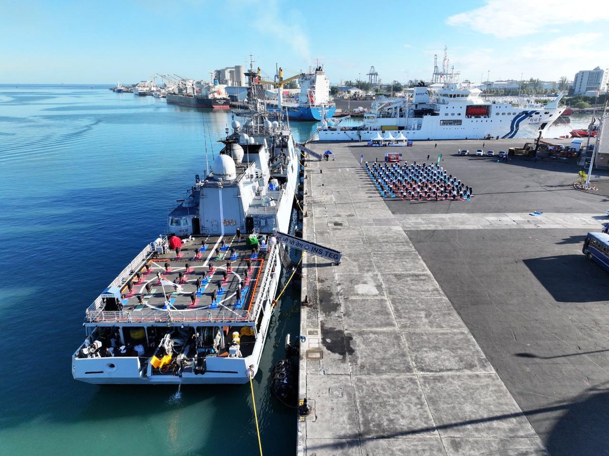 #INSTeg concluded her port call at Port Louis, #Mauritius, reaffirming the longstanding maritime partnership between the two counties.

The visit served to strengthen bilateral ties and promote naval cooperation in the region.

Following an engaging stay, the ship departed Port