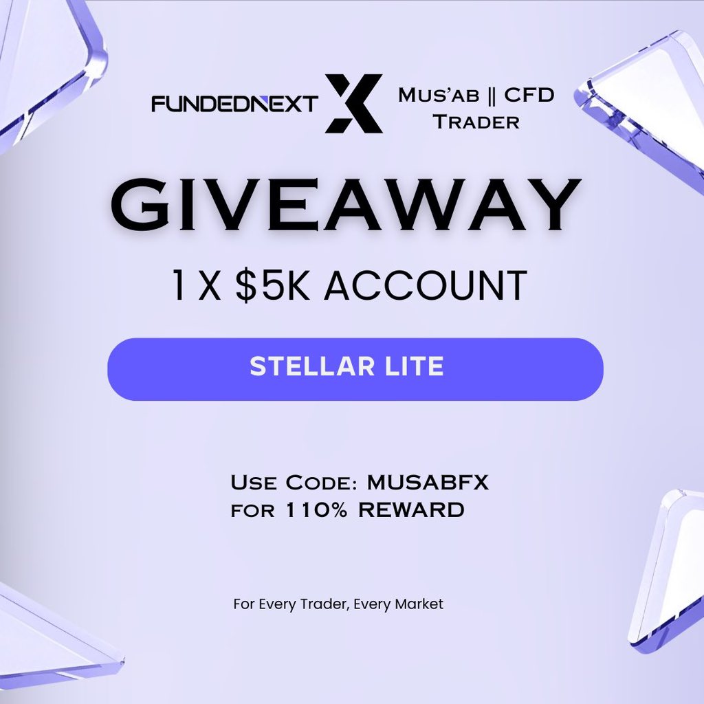 Musโab | CFD Trader (@musabfx_) on Twitter photo ๐ฅณ๐ GIVEAWAY TIME ๐๐ฅณ
1X $5k Accounts
Rules: ๐
1๏ธโฃ. Follow <a href="/MusabFx_/">Musโab || CFD Trader</a> , <a href="/FundedNext/">FundedNext</a> <a href="/Flynn3624/">Flynn</a>
2๏ธโฃ. Like & Retweet
3๏ธโฃ. Tag 3 Trader friends!
Aloso follow to be eligible to win!
<a href="/ictwizard_/">ICT_WIZARD</a> || <a href="/Ismail_zakx/">Ismail zakx</a> || <a href="/arhmad_bbn/">๐๐จ๐ฎ๐ง๐ ๐๐ซ๐๐๐๐ซ</a> <a href="/daraja_fx/">๐๐ต๐ฟ๐ฌ๐ด_๐ฝ๐ฒ๐ฐ๐ฎ๐ป ๐
fx</a> <a href="/illatu11/">Abdullahi Salisu</a> <a href="/AGzanna/">MARTE FX ๐</a> ๐ฅณ๐ GIVEAWAY TIME ๐๐ฅณ
1X $5k Accounts
Rules: ๐
1๏ธโฃ. Follow <a href="/MusabFx_/">Musโab || CFD Trader</a> , <a href="/FundedNext/">FundedNext</a> <a href="/Flynn3624/">Flynn</a>
2๏ธโฃ. Like & Retweet
3๏ธโฃ. Tag 3 Trader friends!
Aloso follow to be eligible to win!
<a href="/ictwizard_/">ICT_WIZARD</a> || <a href="/Ismail_zakx/">Ismail zakx</a> || <a href="/arhmad_bbn/">๐๐จ๐ฎ๐ง๐ ๐๐ซ๐๐๐๐ซ</a> <a href="/daraja_fx/">๐๐ต๐ฟ๐ฌ๐ด_๐ฝ๐ฒ๐ฐ๐ฎ๐ป ๐
fx</a> <a href="/illatu11/">Abdullahi Salisu</a> <a href="/AGzanna/">MARTE FX ๐</a>