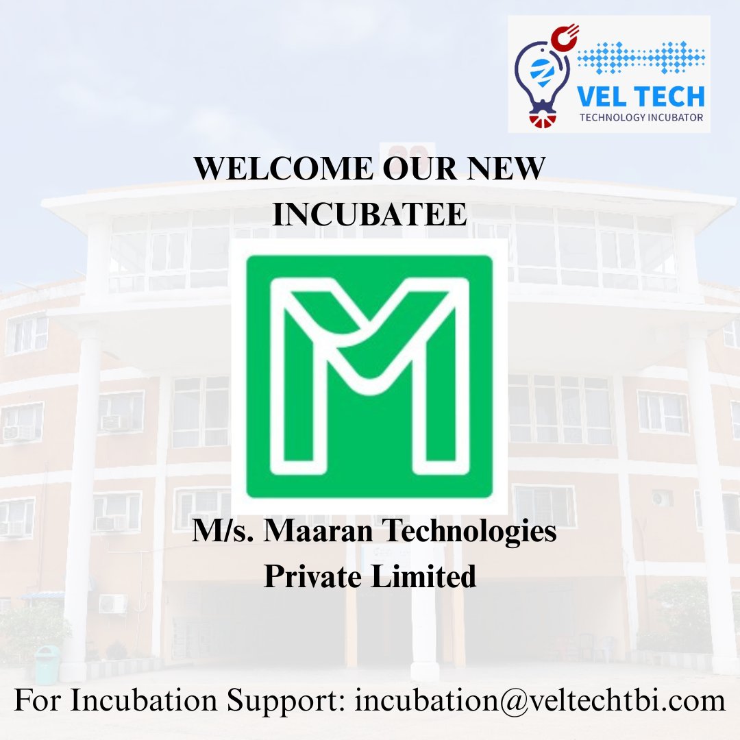 TBI_Veltech's tweet photo. 🚀 Welcome MAARAN TECHNOLOGIES to the Vel Tech TBI family!
They’re revolutionizing clean energy with an aluminum-air fuel cell system no combustion, low corrosion, and high efficiency.
🌱 Advancing zero-emission storage solutions!
#TBI_VelTech #CleanEnergy  #MaaranTechnologies https://t.co/n6YaAOO5mO