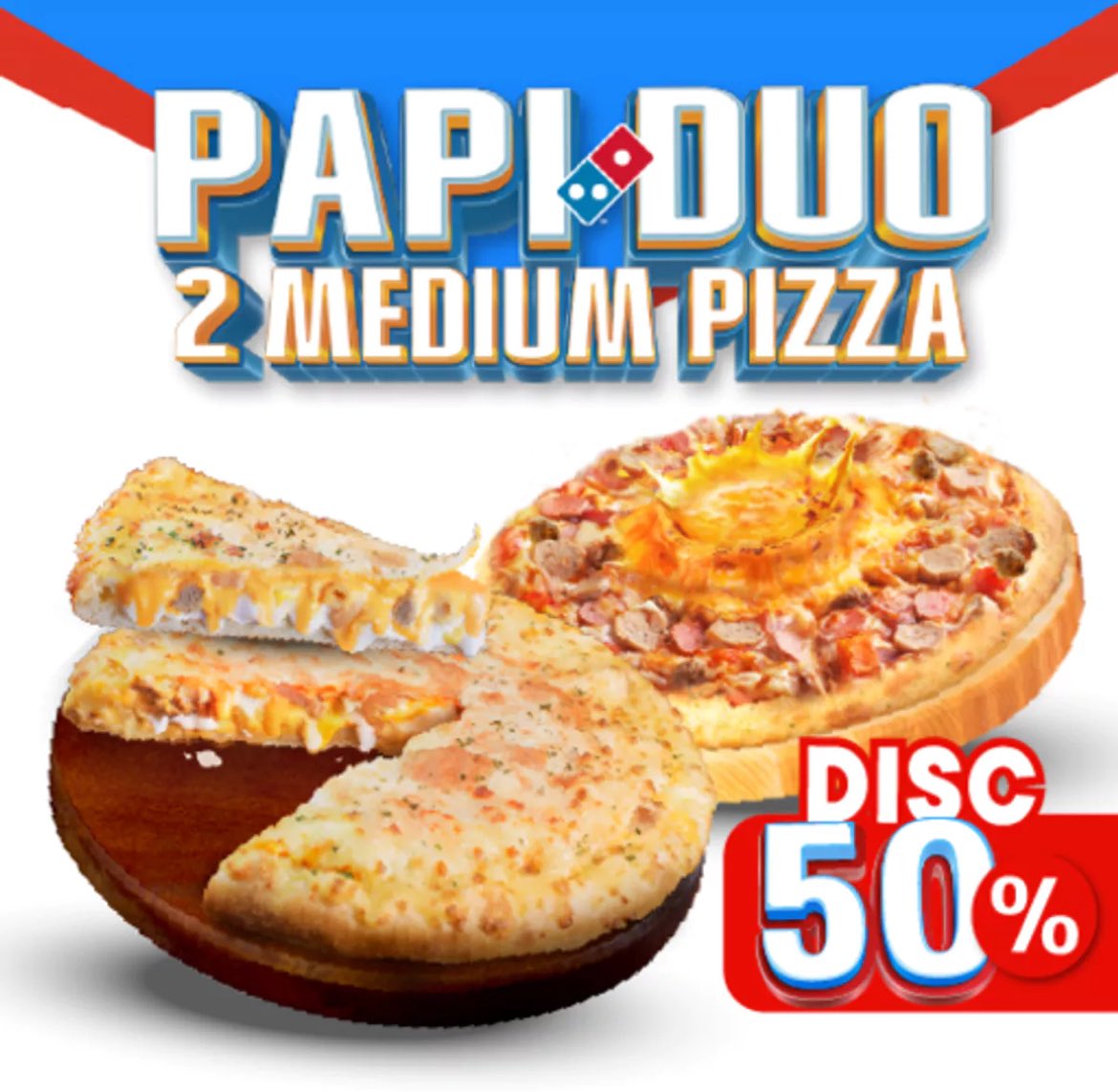 KetekBul's tweet photo. Orang Bekasi yang mau lembur kerja? Isi amunisi dulu dengan PAPI DUO MEDIUM PIZZA dari Domino’s Pizza!!
Diskonnya 50%!!!

Beli disini : https://t.co/GObyV5bg5h https://t.co/GmWa0qUOll