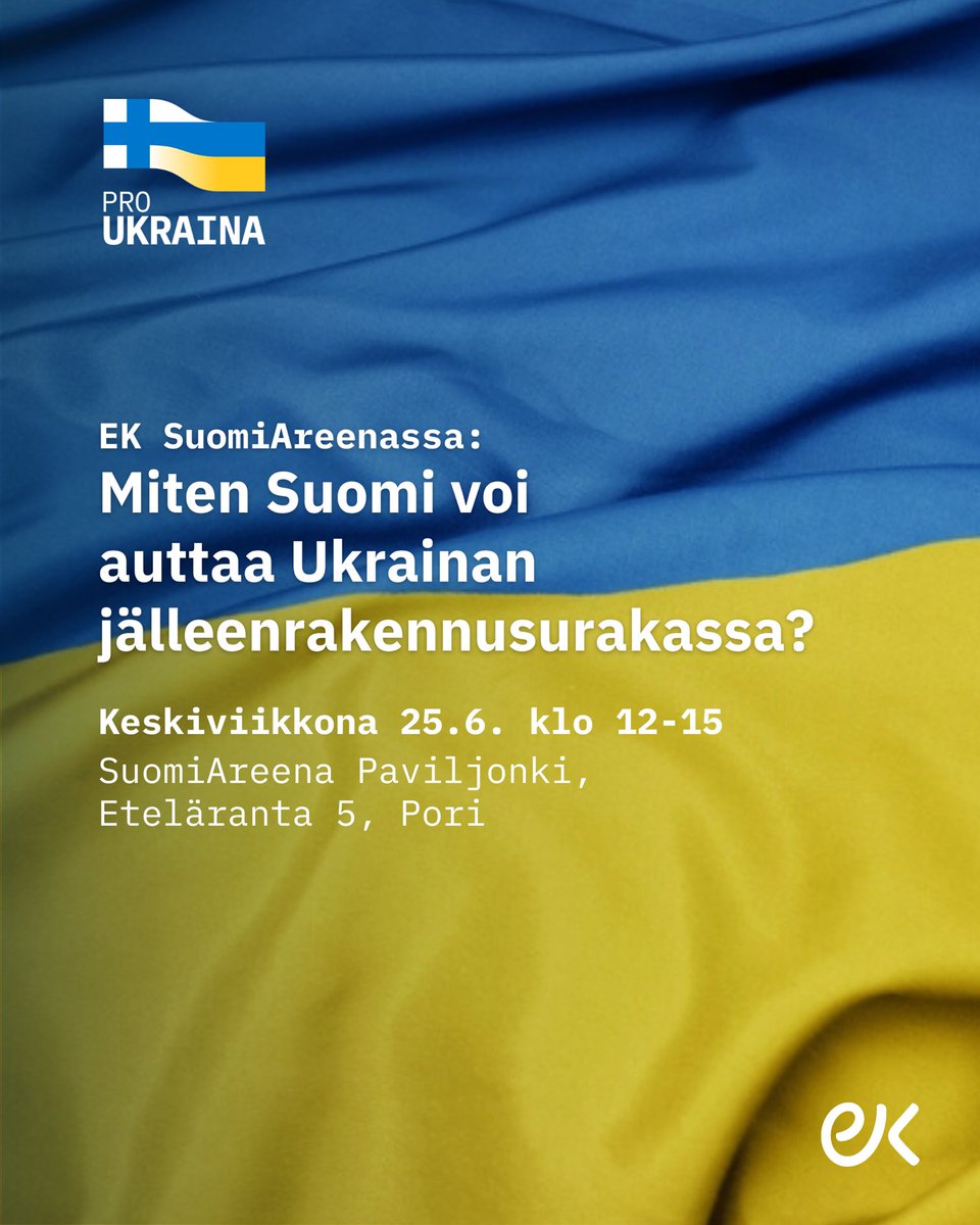 jyrihakamies's tweet photo. Nähdään SuomiAreenassa ke 25.6. Klo 12-15 - teemana Ukraina ja sen jälleenrakennus. https://t.co/z49FX7BEWs