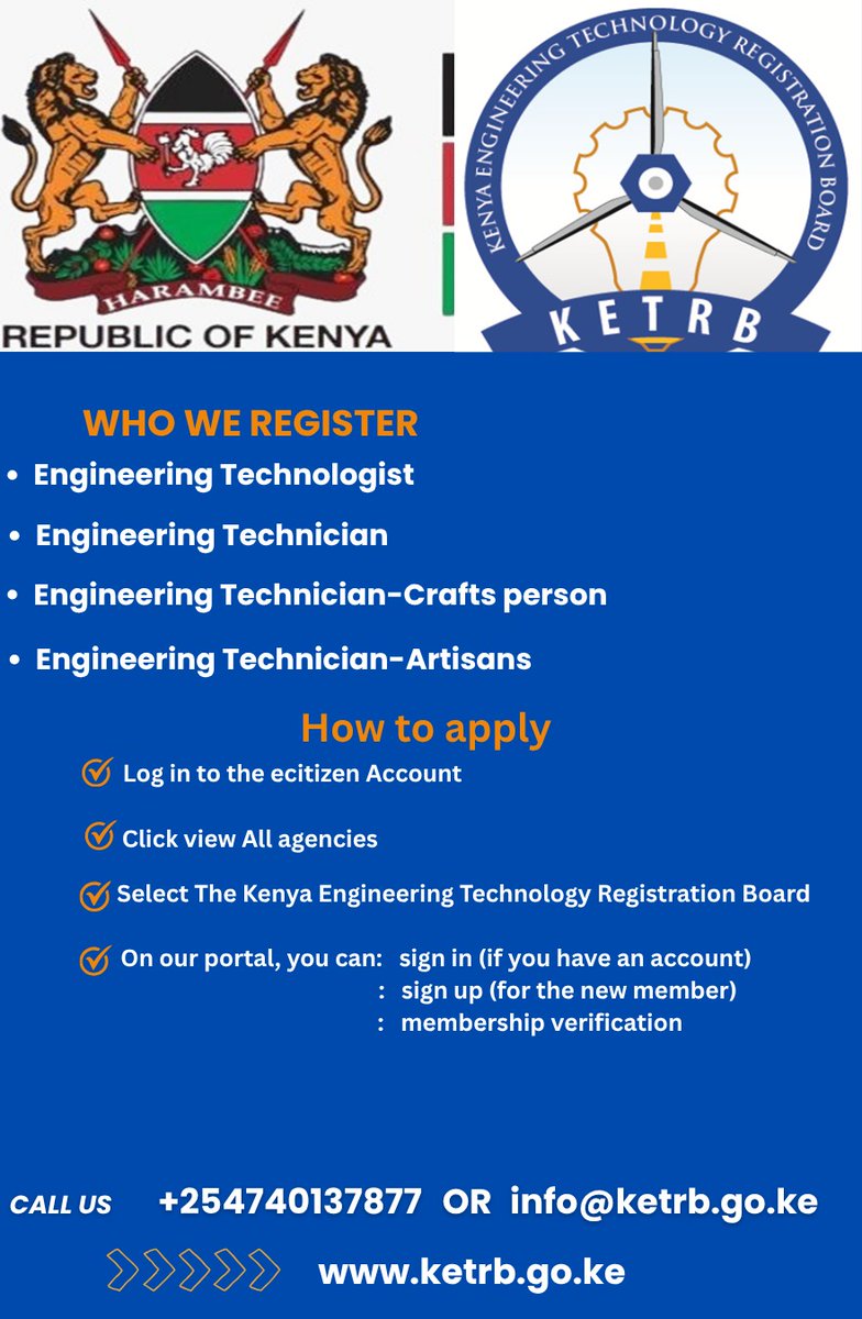 Hello! Hello! 👋 Simple guide on how to register with KETRB through E-citizen.Wishing you a productive and blessed week ahead! #EngineeringTheFuture #ketrb