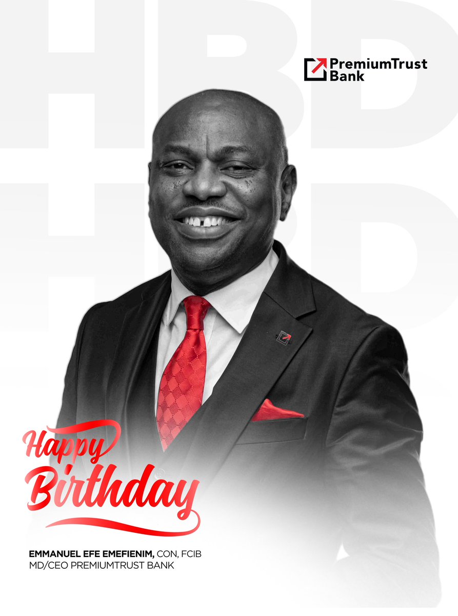 Happy Birthday Mr Premium, Emmanuel Efe Emefienim, CON, FCIB.

Today, we celebrate not just your life but your unwavering excellence and bold leadership.

Thank you for your relentless pursuit of innovation. 

To many more years of being Nigeria’s Bank of First Preference!