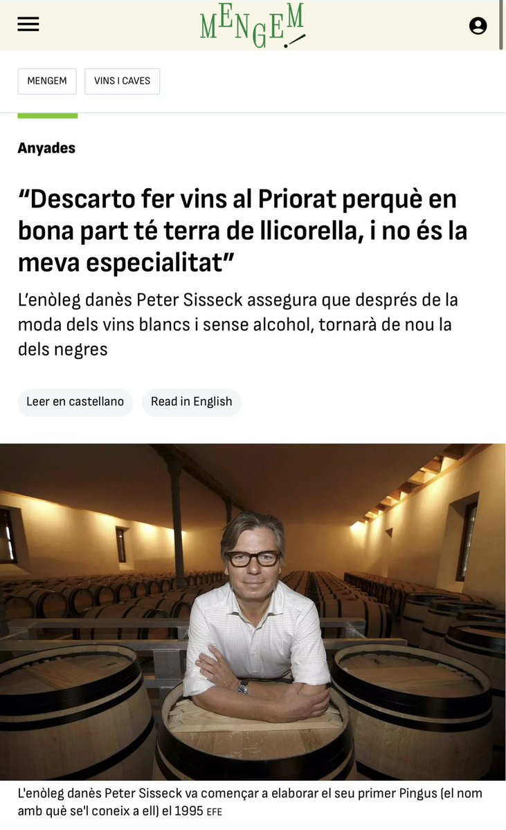 Entrevista de Peter Sisseck avui al <a href="/diariARA/">diariARA</a> ➡️ bit.ly/3HQhs8N