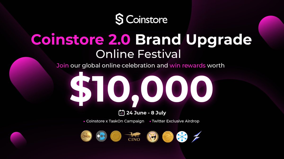 CoinstoreExc's tweet image. 🚀 Coinstore&apos;s Brand Upgrade Online Festival kicks off TOMORROW!

Celebrate with us and unlock your share of a $10,000 reward pool! 🎉

Featuring: TaskOn Campaigns + Twitter Exclusive Airdrops

Stay tuned. Our first airdrop reveal drops tomorrow! 🔥
