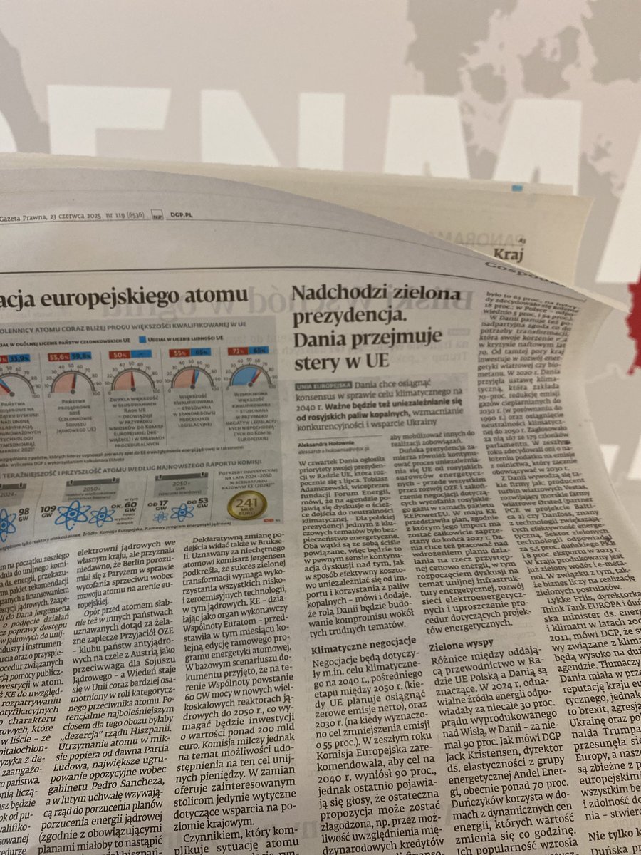 W dzisiejszym <a href="/gazetaprawnapl/">gazetaprawna.pl</a> artykuł Aleksandry Hołowni o priorytetach Danii podczas prezydencji w #UE. 

🔗 Link do artykułu: gazetaprawna.pl/wiadomosci/swi… 

#DenmarkInPoland