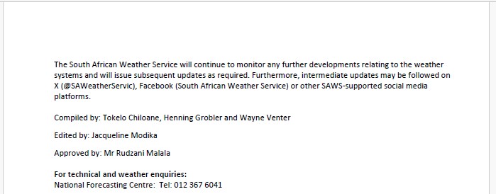 MEDIA RELEASE: Another intense cold front is expected to hit the Namakwa District of the Northern Cape and the Western Cape from Wednesday to Friday, 25 to 27 June 2025