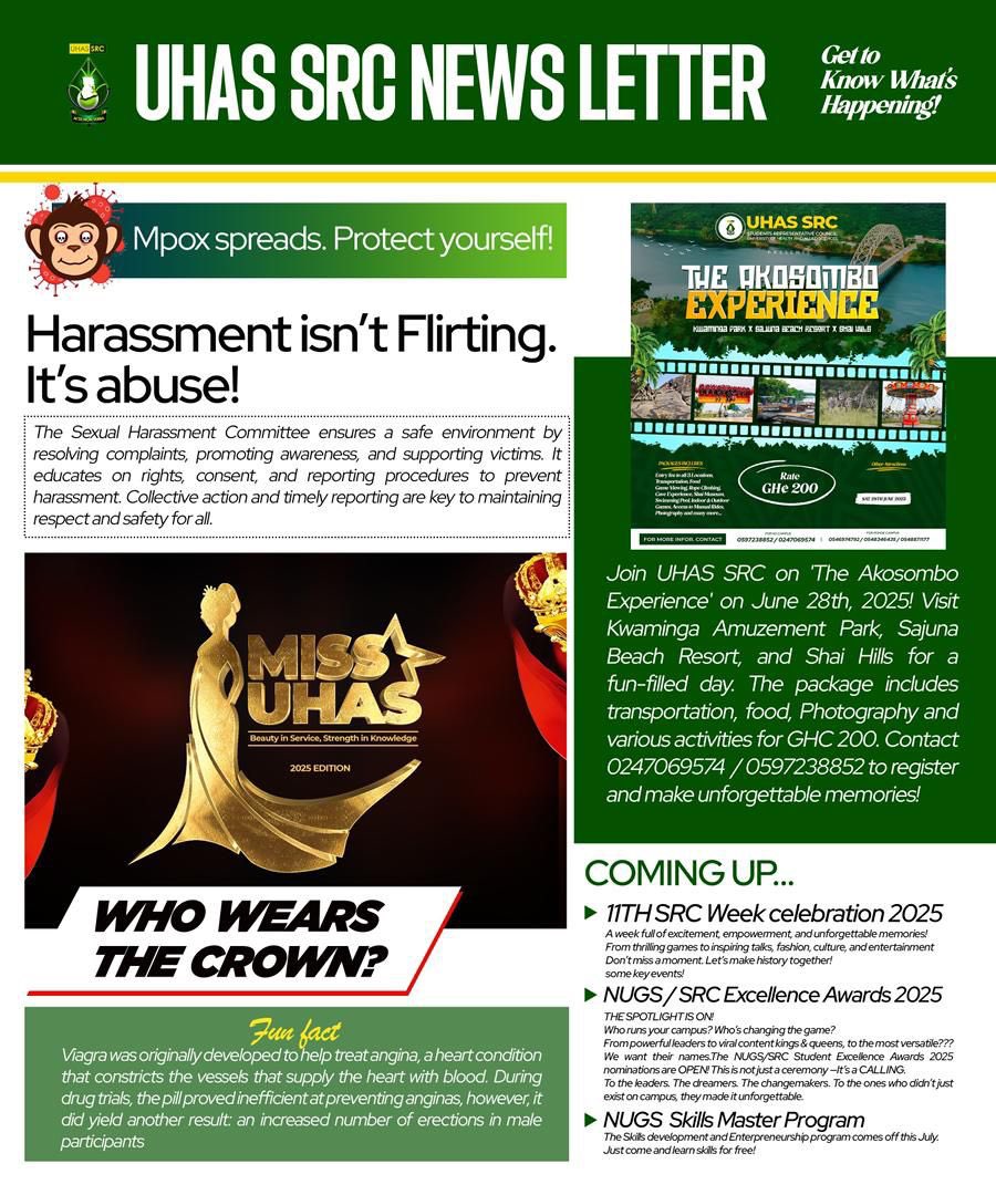 uhas__src's tweet photo. Stay informed with UHAS SRC NEWS LETTER! 📚
Get updates on events, awareness campaigns and more🎉
Join the conversation and stay connected! 💬
Empowering students, enriching lives 💪
#UHASSRCNewsLetter
#UHAS_SRC https://t.co/yHUpZKdoQe