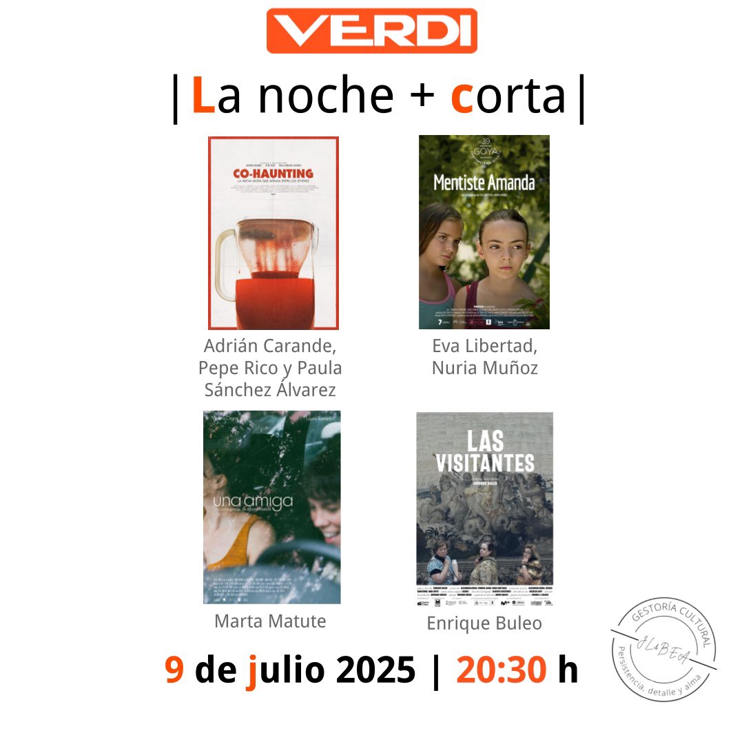Dimecres 9 de juliol nova cita “La noche + corta” amb una selecció de les propostes més recents de curtmetratges dels cineastes més interessants del moment. No te la perdis! Entrades: tinyurl.com/yc2wzmmt