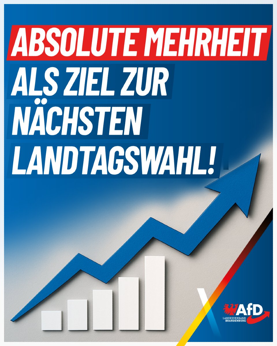 🔵 AfD Brandenburg: Absolute Mehrheit als Ziel zur nächsten Landtagswahl! 🔵

Am 13. und 14. Juni haben sich Landesvorstand und Fraktionsspitze der AfD Brandenburg zur Strategieklausur in Linthe getroffen – mit einem einstimmigen Beschluss: Wir wollen bei der kommenden
