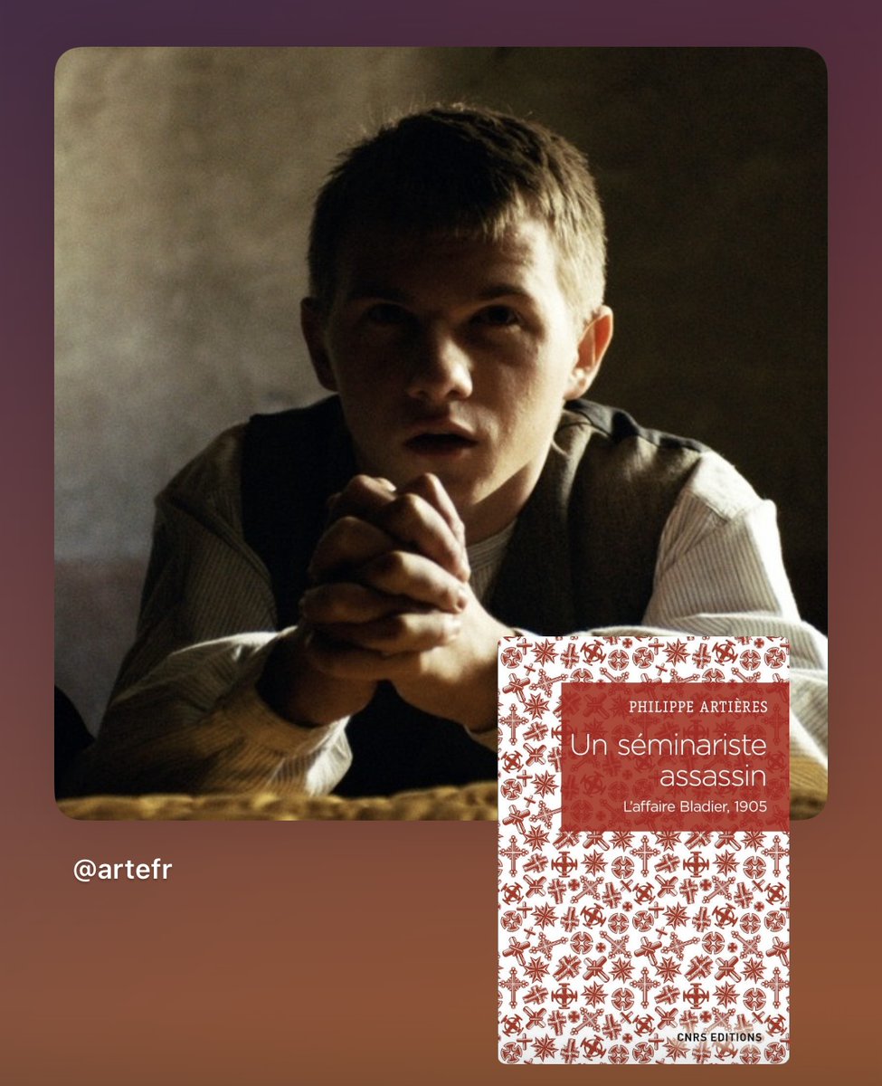 Pour prolonger le film de Vincent Le Port diffusé en ce moment sur @artefr, lisez le livre de Philippe Artières, "Un séminariste assassin. L’affaire Bladier, 1905" ! 
cnrseditions.fr/catalogue/hist…