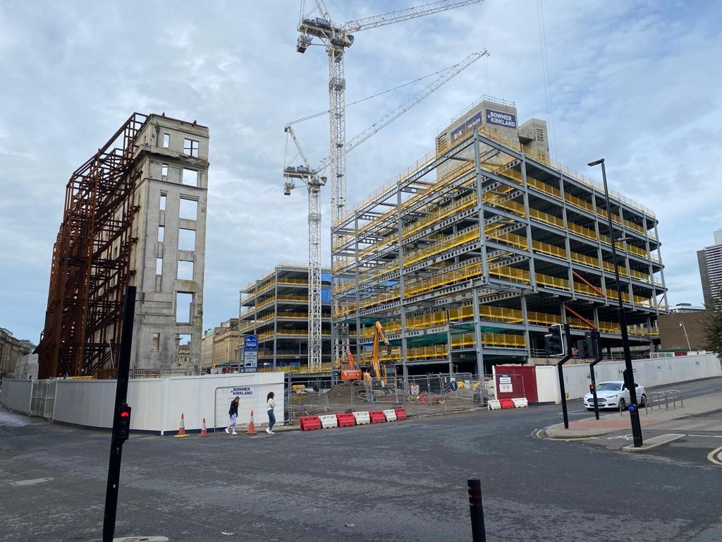 Pilgrim Quarter, Newcastle works are complete. The detail, supply and install of 60,000 m2-Metfloor 80 175,000 no. shear studs 60,000 m2-mesh reinforcement 60,000 m2-160 to 200mm slabs 7,000 m2-roof sloping slabs 1,500m-concrete upstands upto 1.2m high and 200No. Concrete plinths