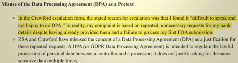 ArturNadol7566's tweet image. 4/10 🎭 THE &quot;DPA&quot; DECEPTION: RSA claimed I was &quot;difficult to speak and not happy to do DPA.&quot; LIES! My complaint was about them requesting my bank details REPEATEDLY despite already having them. They weaponized GDPR terminology to hide their misconduct! #DataMinimization…