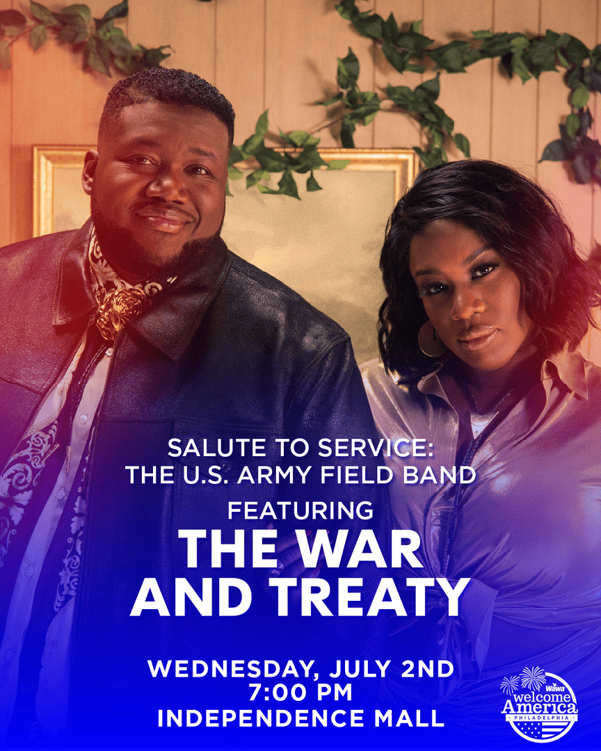 Wawa Welcome America (@july4thphilly) on Twitter photo Join us for a powerful evening with @WarandTreaty at Salute to Service: The <a href="/armyfieldband/">US Army Field Band</a>, presented by @Americanair. Don’t miss this special concert on the Independence Concert Series Stage, presented by @Visitphilly
Learn more: heyor.ca/llP5nz Join us for a powerful evening with @WarandTreaty at Salute to Service: The <a href="/armyfieldband/">US Army Field Band</a>, presented by @Americanair. Don’t miss this special concert on the Independence Concert Series Stage, presented by @Visitphilly
Learn more: heyor.ca/llP5nz