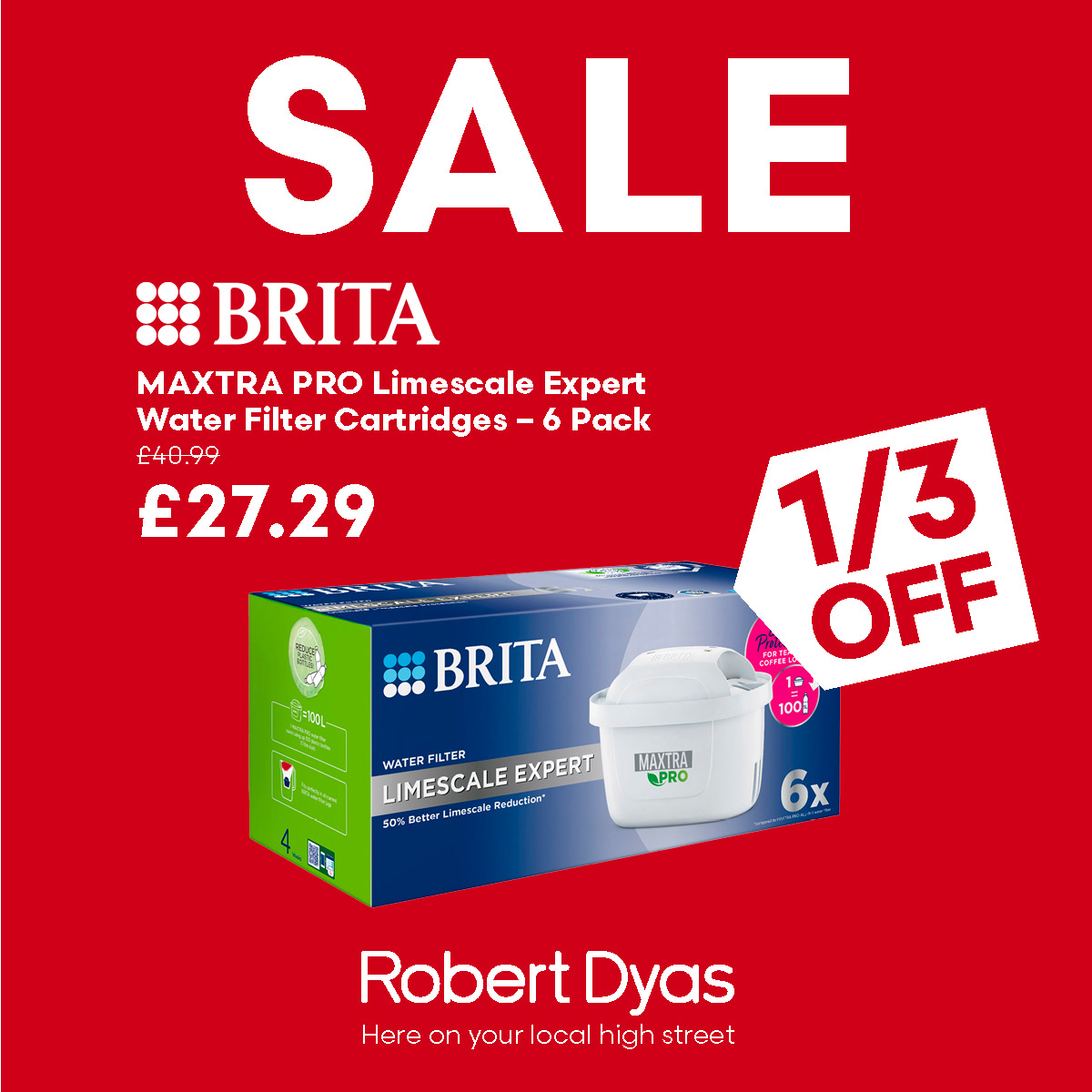 Love your BRITA water filter? Enjoy purer, better-tasting water for less with a third off these cartridges 👌 
#Sale bit.ly/45BojwM