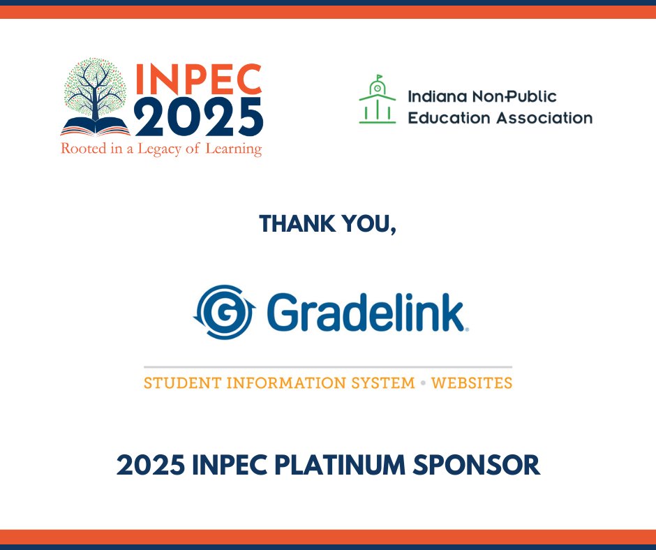 Thank you, <a href="/Gradelink/">Gradelink</a>, for sponsoring #INPEC2025! For more than 20 years, Gradelink has empowered schools to perform at their best with integrated management, teaching, and learning tools. Learn more at gradelink.com and visit their exhibit table during the conference.