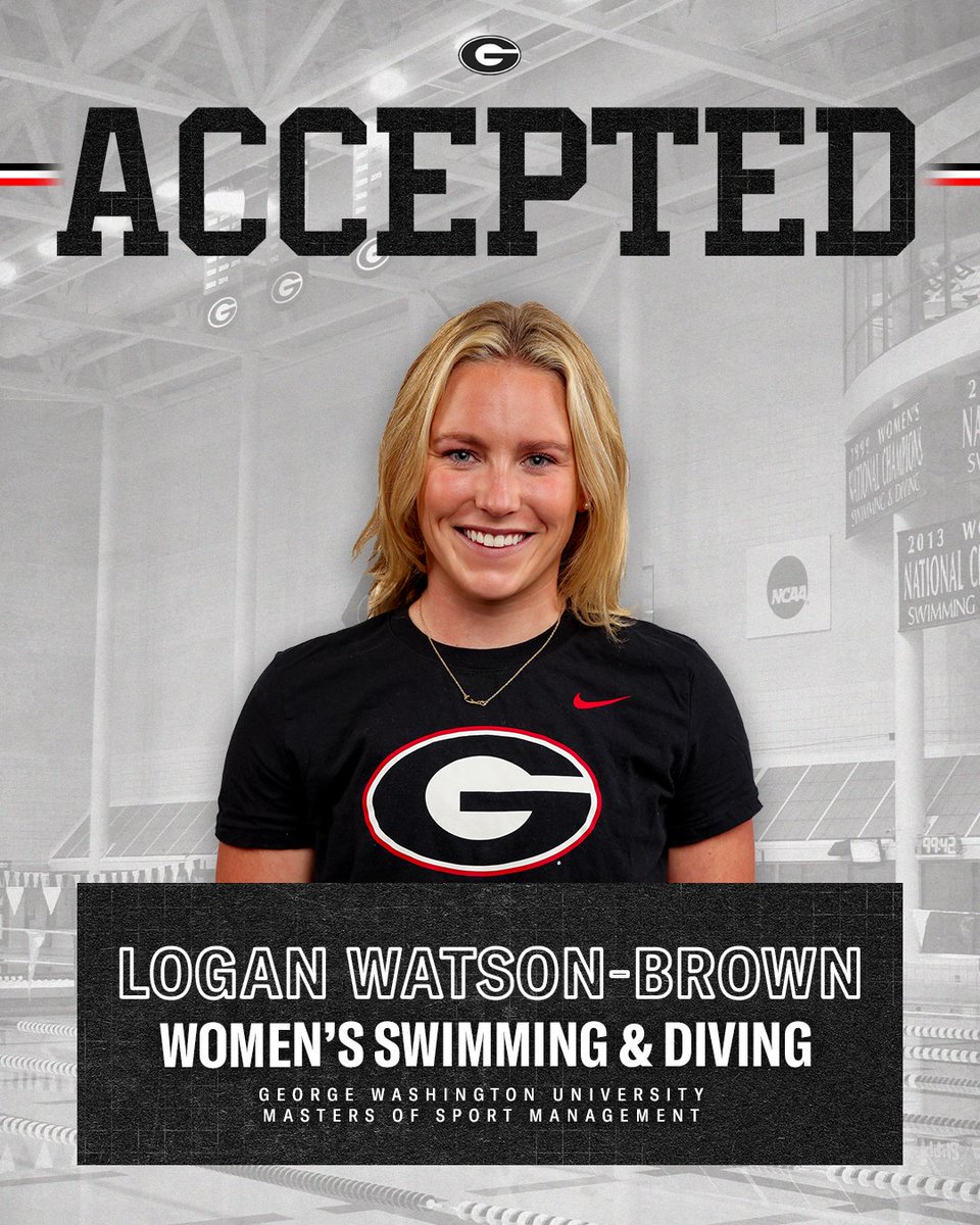 Congratulations to Logan Watson-Brown of @ugaswimdive on her acceptance into the Master of Sport Management Program at George Washington University! Logan recently completed her undergraduate degree in Sport Management from <a href="/ugamfecoe/">UGA Mary Frances Early College of Education</a>. Congrats, Logan!