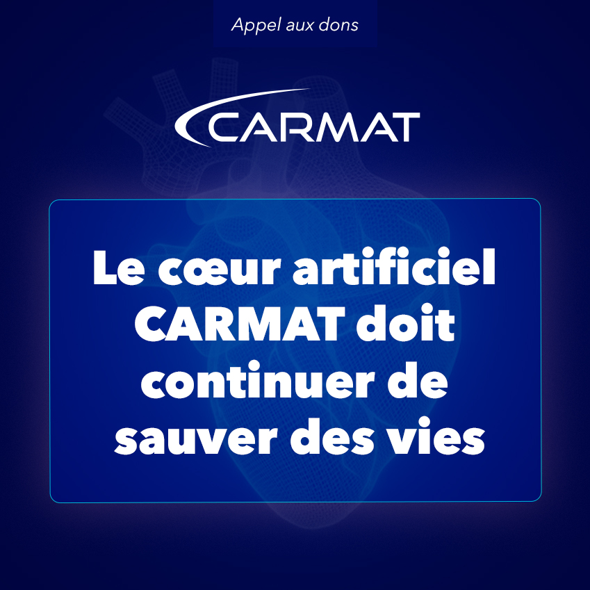 Carmat_SA's tweet photo. Carmat a besoin d'un financement, car des milliers de personnes ont besoin d'un cœur. 

Les chiffres sont clairs :
➡️ 1 personne sur 5 développe une insuffisance cardiaque au cours de sa vie
➡️ 64 millions de personnes dans le monde sont touchées
➡️ Chaque année, en Europe et aux Etats-Unis, 150 000 patients ont besoin d’un remplacement cardiaque mais seuls 7 300 greffons humains sont disponibles

La conclusion est simple :
⛔️ Des milliers de patients décèdent en attendant une greffe cardiaque chaque année.

Pour répondre à ce défi, le cœur artificiel total de CARMAT, imaginé par le Pr. Alain Carpentier et développé par nos ingénieurs, réplique le fonctionnement d’un cœur humain. 

Une technologie de pointe, 100% française. Une option concrète pour les patients en attente de greffe. 💙

Aujourd'hui, nous faisons appel à la générosité de chacun pour permettre à CARMAT de continuer à sauver des vies.

➡️ https://t.co/SQ3aUS2ipT