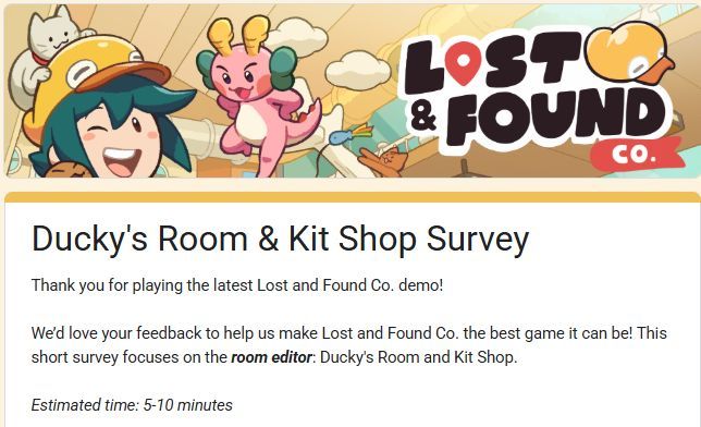 _LostAndFoundCo's tweet image. How’s everyone liking the Ducky Room? 🐥✨
Got any ideas or things you want see with the room editor? 🏡💖
We’d love to hear your thoughts!
If you have a minute, do take this 5-min survey:
Ducky's Room & Kit Shop Survey
forms.gle/vbNQRuwQRcLETw…
Thanks for helping us improve!💛