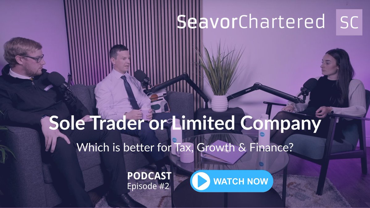 Thinking of going Limited? Or wondering if sole trader is simpler?

🎙️ In our latest podcast, we cover:
✅ Tax differences
✅ Switching structures
✅ Finance &amp; risk

Watch here 👉 youtube.com/watch?v=laK8vT…
#SoleTrader #LimitedCompany #UKTax #SeavorChartered #CumbriaBusiness