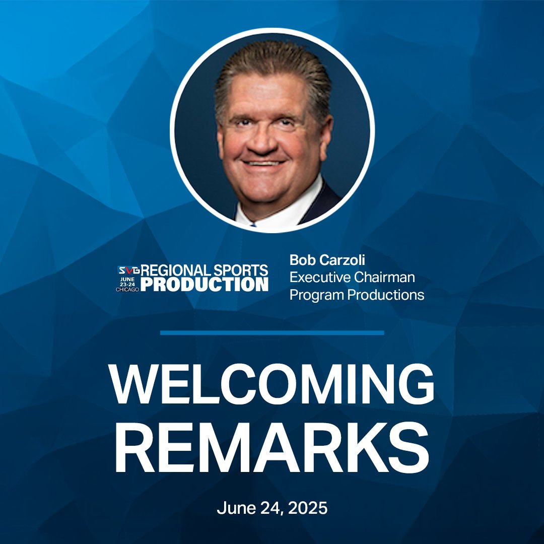 ProgramProd's tweet image. We’re kicking off the 2025 @sportsvideo Regional Sports Production Summit with opening remarks from our Executive Chairman, Bob Carzoli. He’ll share insights about what’s ahead for regional sports and the broader media landscape.

See the schedule: rb.gy/kqirkm