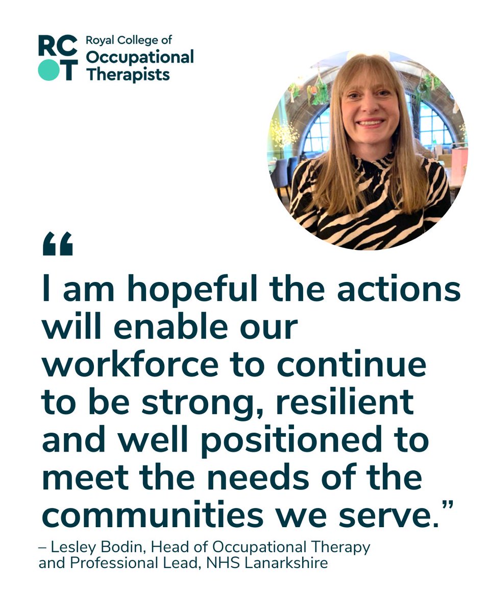 theRCOT's tweet image. The Scotland Workforce Strategy Action Plan is here. 💚 It sets out how we’ll grow, support and strengthen the occupational therapy workforce across Scotland – now and into the future.

📘 Find out what’s next: loom.ly/SWaoG4M