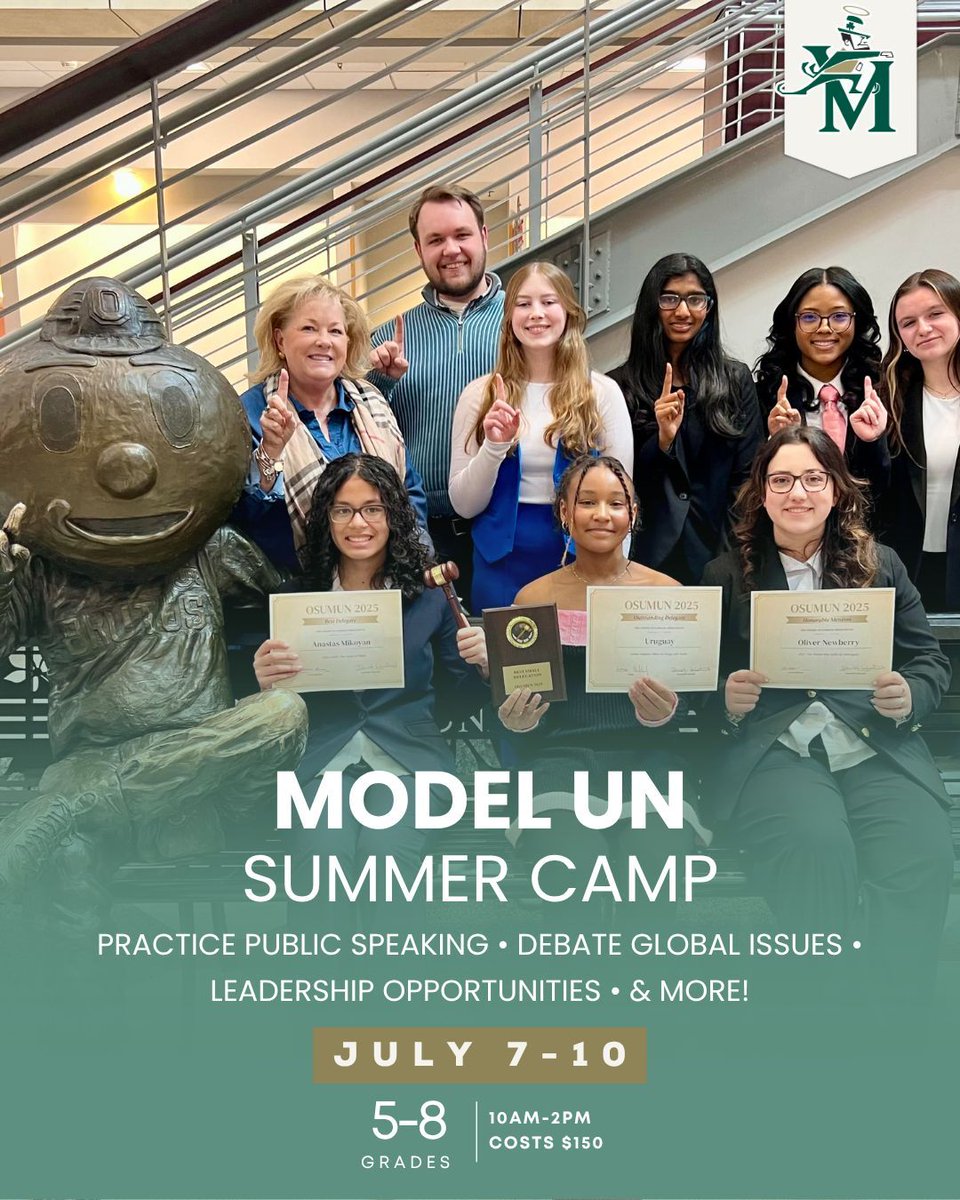 Future leaders—this one’s for you! 🌍
Join STVM’s Middle School Model UN Camp to debate, collaborate &amp; lead with award-winning delegates.

🗓️ July 7–10 | 10 AM–2 PM
📍 STVM Campus | Grades 6–8

Register now: buff.ly/6i1NrUI ☘️
#STVM #ModelUN #LeadershipCamp #IrishPride