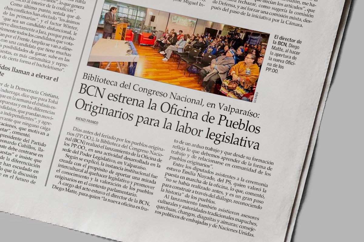 📰El Mercurio destaca lanzamiento de la Oficina de Pueblos Originarios de la BCN

➡️Ver nota: bcn.cl/portal/noticia…