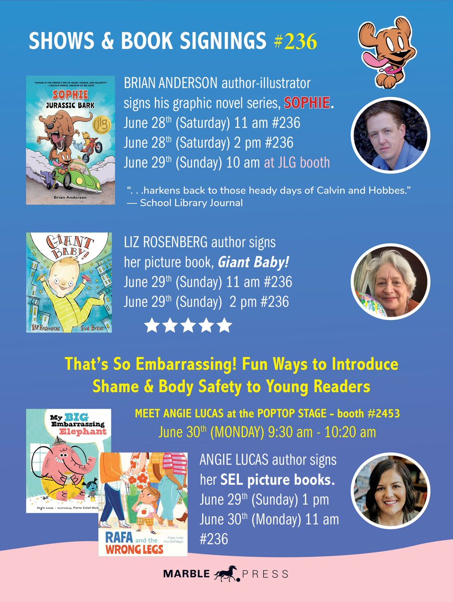 Marble Press (@marblepressbook) on Twitter photo Barely back from #CI2025 we are heading to #ALAAC25 with a full program!
Meet our authors @dogeatdougcomics, #LizRosenberg and @angielucas! Signings will be held at the Marble Press booth #236 and @jrlibraryguild booth! <a href="/ALALibrary/">American Library Association</a> Barely back from #CI2025 we are heading to #ALAAC25 with a full program!
Meet our authors @dogeatdougcomics, #LizRosenberg and @angielucas! Signings will be held at the Marble Press booth #236 and @jrlibraryguild booth! <a href="/ALALibrary/">American Library Association</a>