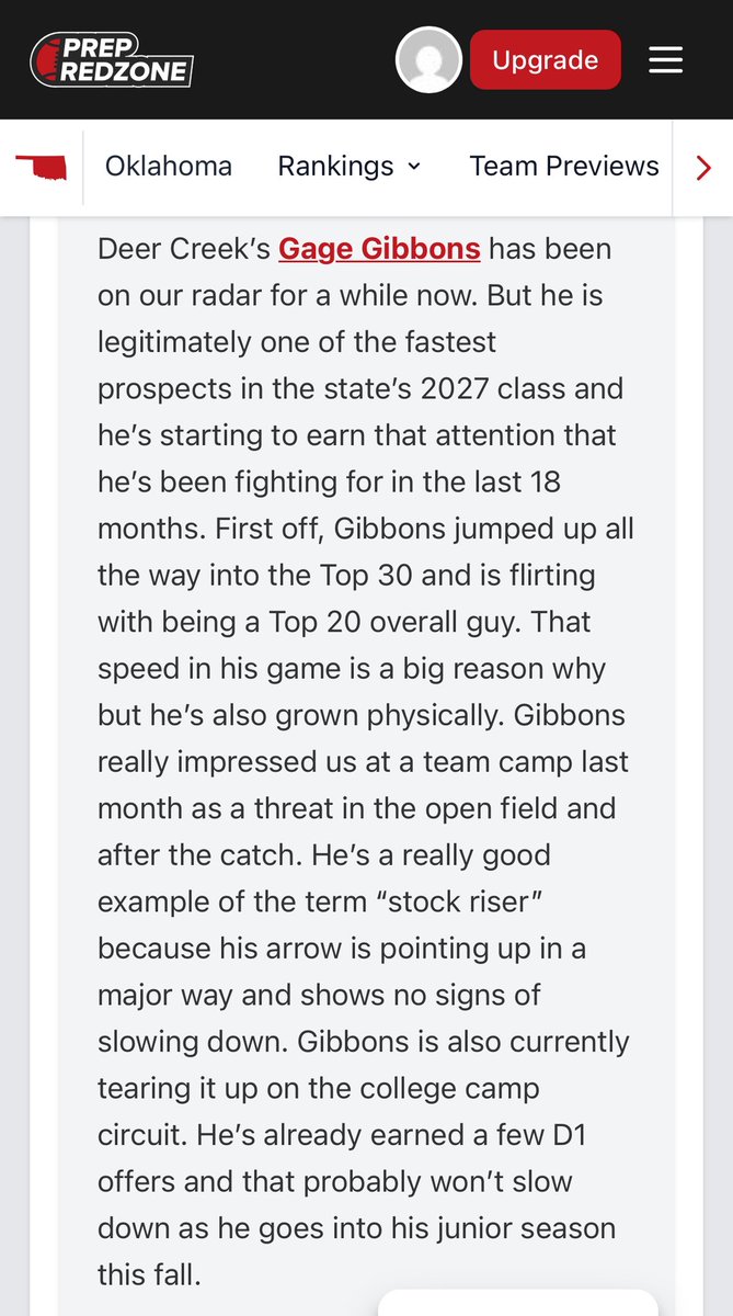 Thank you for the write up! Off season loading! <a href="/PrepRedzoneOK/">Prep Redzone Oklahoma</a> <a href="/PrepRedzone/">Prep Redzone 🏈</a> <a href="/DeerCreekFB/">Deer Creek Football</a> <a href="/RecruitDCFB/">Deer Creek FB Recruits</a> <a href="/CoachEmbrey_/">Austin Embrey</a> <a href="/HScarJr2/">Coach Scarborough</a> <a href="/MicahHaggerty/">micah haggerty</a> <a href="/espray3/">Evan Sprayberry</a> <a href="/180PhysAthletic/">180Physique Athletics</a>