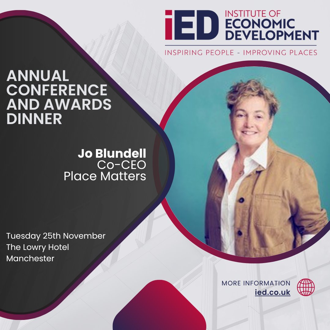 theIED's tweet image. We are excited to unveil another confirmed speaker for #IEDConf2025!
Joining us in Manchester is @BlundellJo, Co-CEO of @placematters.
Early bird tickets remain on sale until 30th June. Grab yours here sasevents.eventsair.com/ied-conference…!
