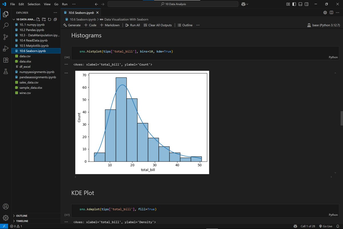Vishal_Rewaskar's tweet photo. Day 12 Bootcamp Recap (23 June):

📚 Topics Covered:
→ Data Visualization with Matplotlib &amp; Seaborn
→ CRUD Operations with SQLite3
→ Logging in Python

Plotted graphs, played with databases, and logged my chaos 📊🗃️📝

#100DaysOfCode #buildinginpublic https://t.co/3bKrtZAhmd