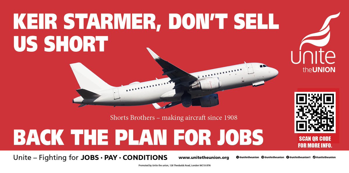 Get behind the workers’ plan for jobs at Spirit (Shorts).

Send a message to Keir and his Ministers to act urgently to save jobs and a future for NI aerospace click here and share cutt.ly/SpiritAero