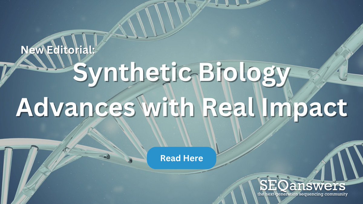 SEQanswers's tweet image. Gene synthesis, lab automation, and AI are making synthetic biology more practical. Our new editorial explores how researchers are scaling up designed biology for real use.

Read more: seqanswers.com/articles/32666…